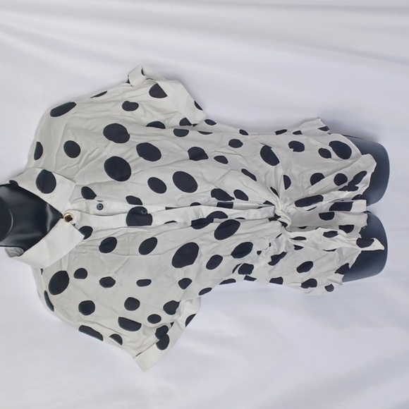 Beautiful Spanner Fitted Polka Dot Front Tie Blouse - M - Picture 1 of 10